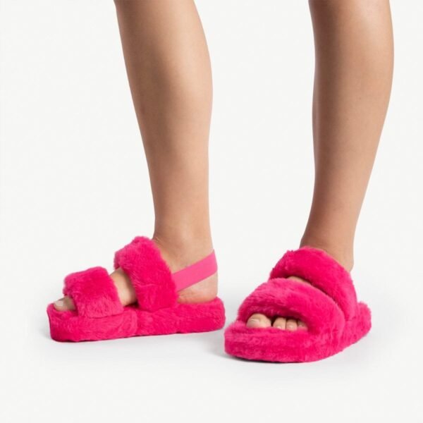 Jbarg Fluffy Fur Magenta Wedge Heel - Image 5