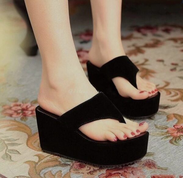 Black suede wedge